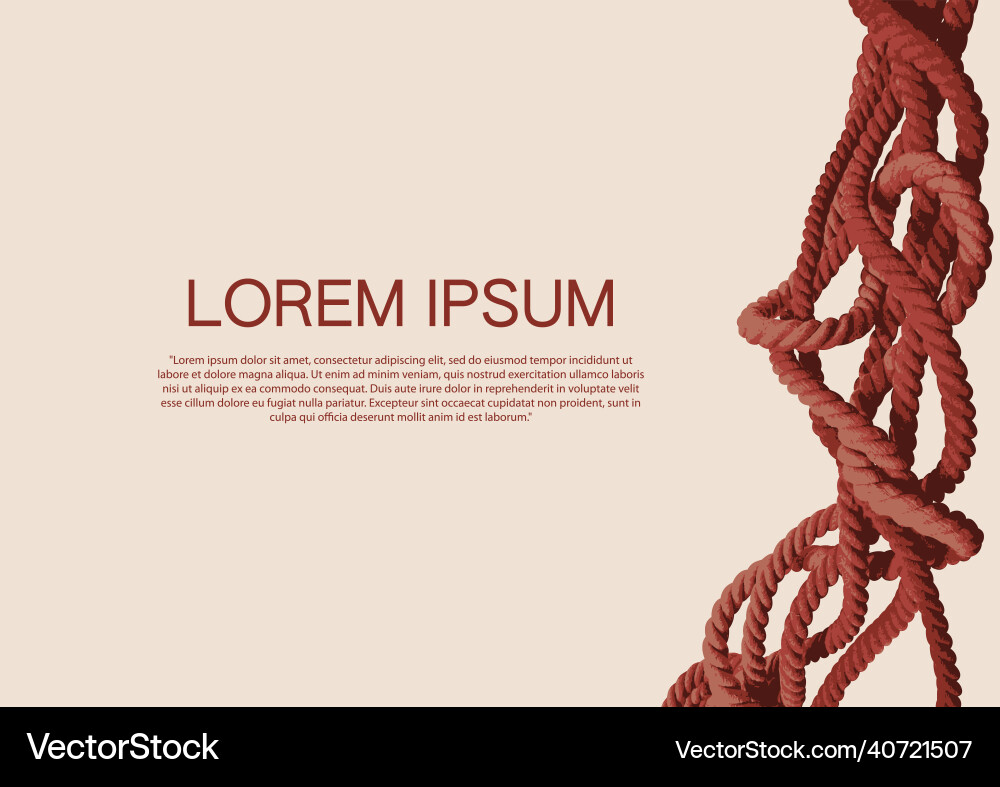 Background with place for text and a tangled rope Background with place for text and a tangled rope vector image