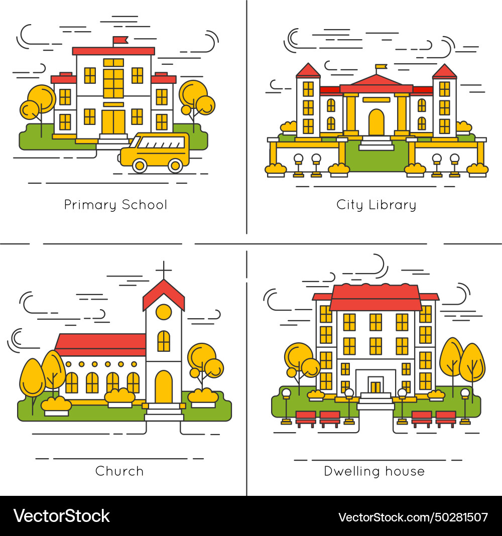 Building icon set Vector Image