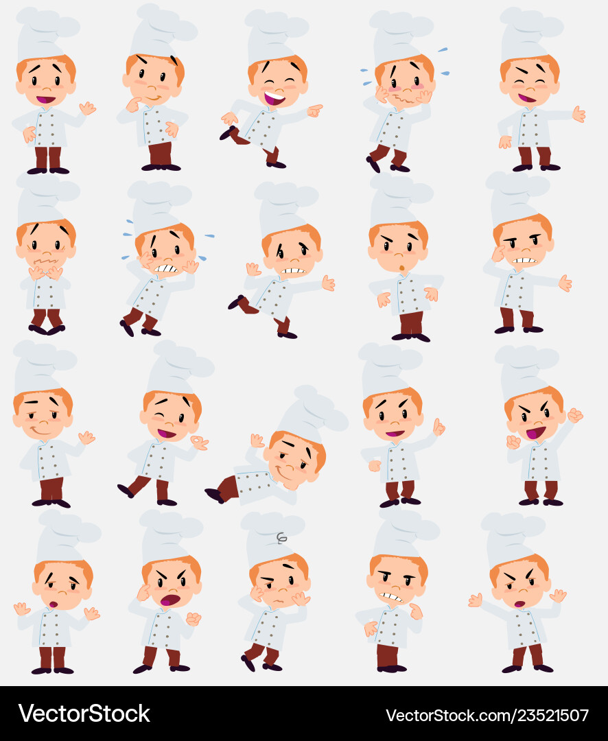 Cartoon character chef set with different Cartoon character chef set with different vector image