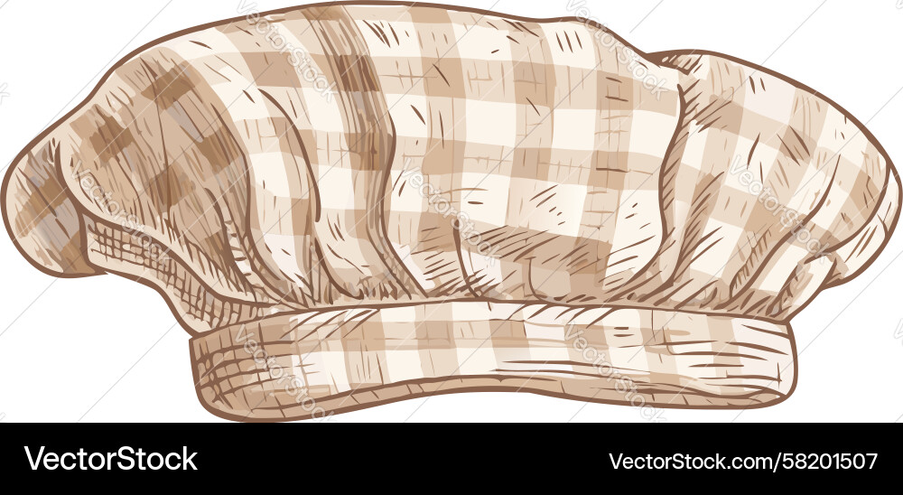 Checkered Chef Hat Pattern Vector Image