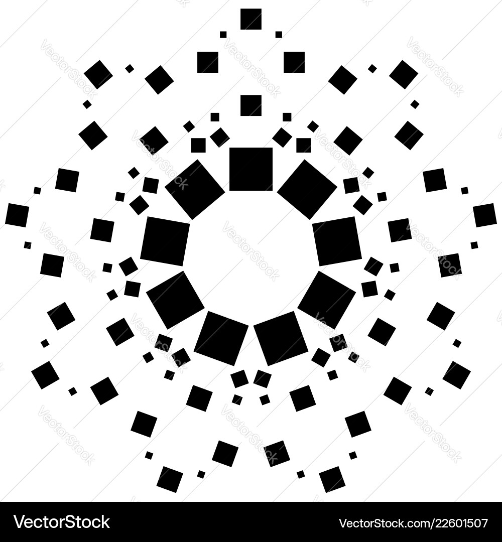 Circular element made of squares rotating Circular element made of squares rotating vector image