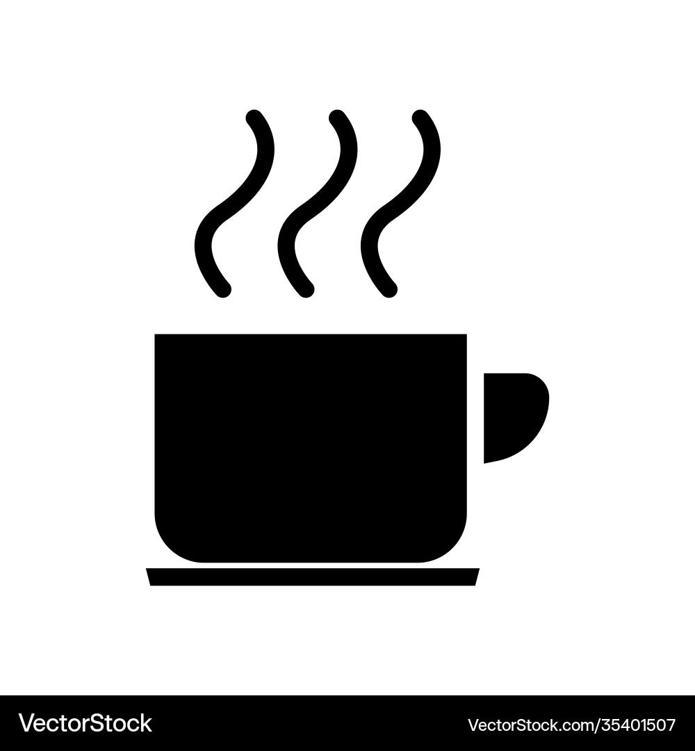 Coffee cup glyph icon simple design editable Coffee cup glyph icon simple design editable vector image