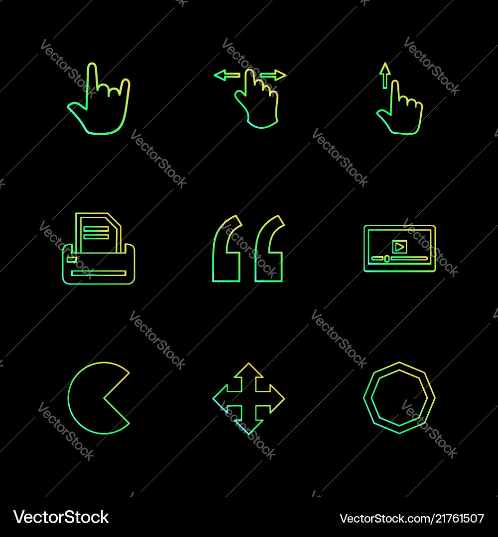 Commas dot slash hands pointer arrows Vector Image