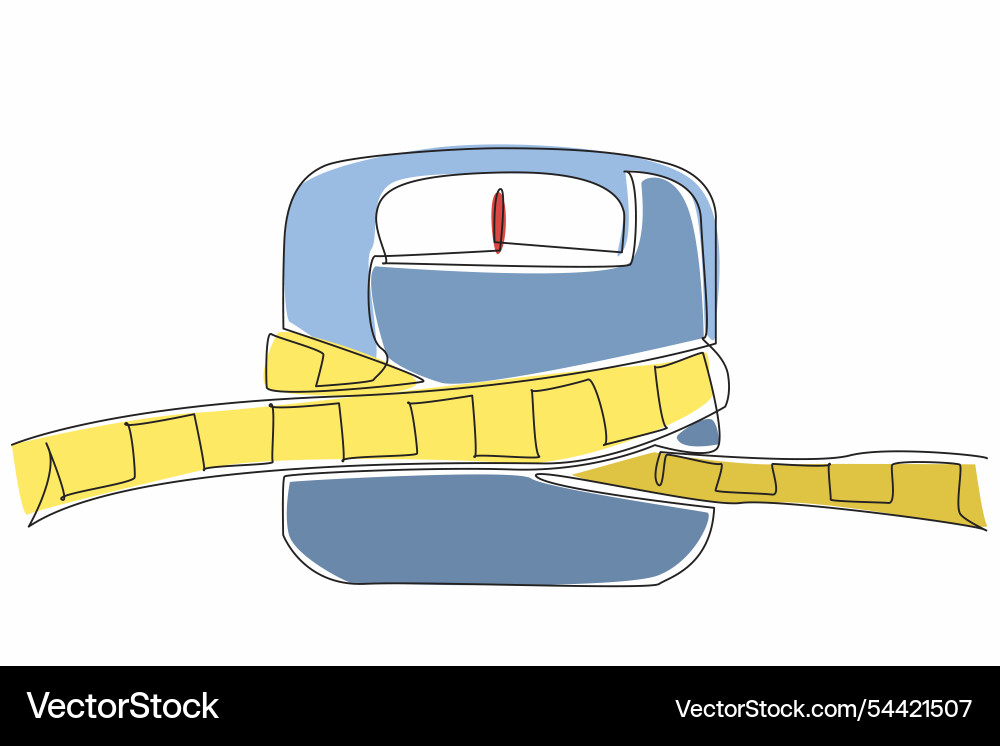 Continuous one line drawing scale tied Continuous one line drawing scale tied vector image
