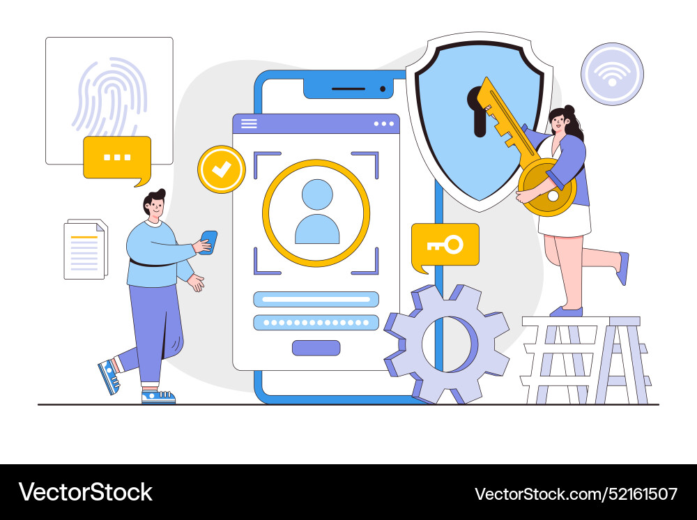 Cyber security concept with characters data Cyber security concept with characters data vector image