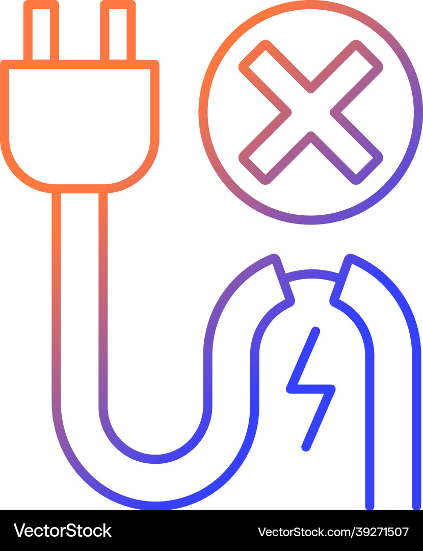 Do not use when damaged cable gradient linear Do not use when damaged cable gradient linear Vector Image