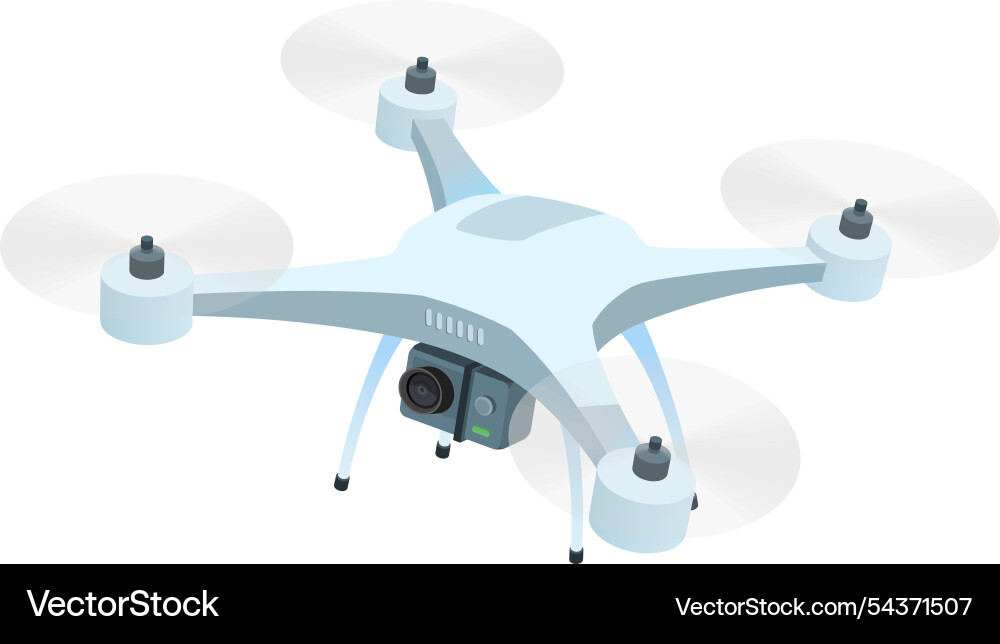 Drone with camera recording video icon vector image