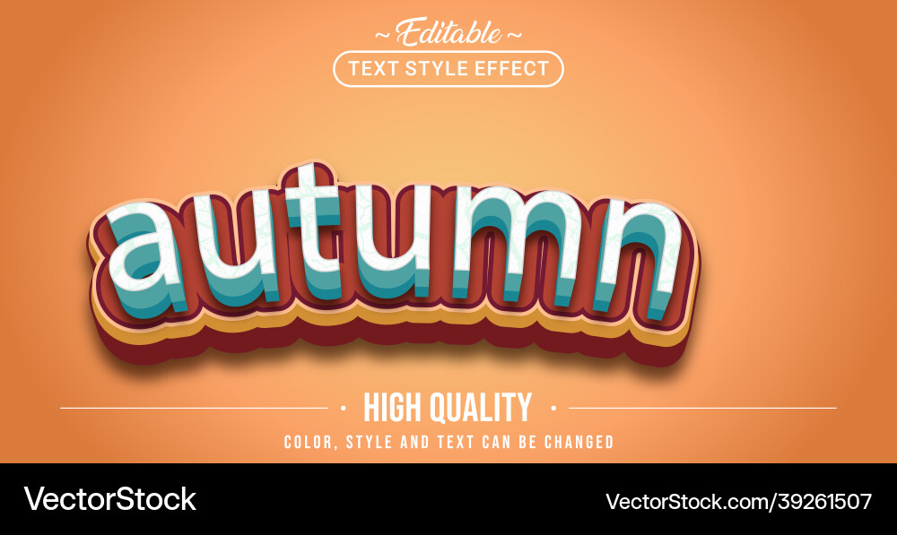 Editable text style effect - autumn Editable text style effect - autumn vector image