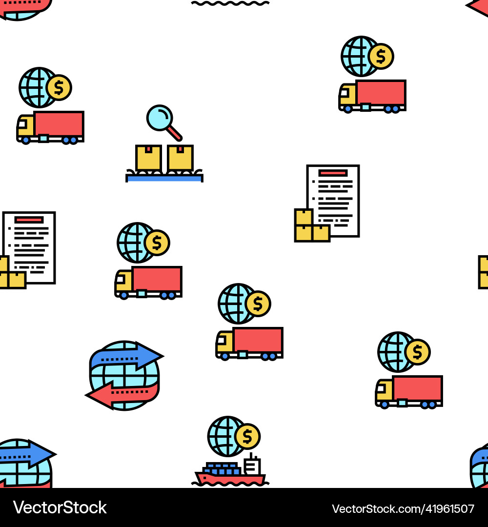 Export import logistic seamless pattern Vector Image