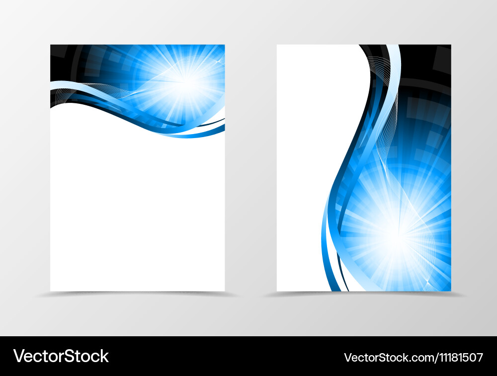 Front and back dynamic wave flyer template design vector image