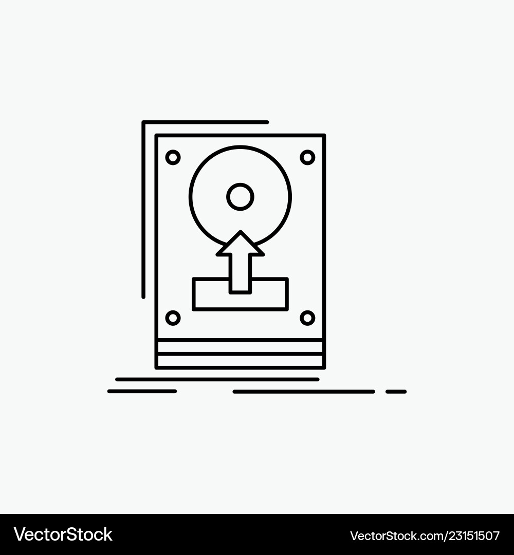 Install drive hdd save upload line icon isolated Install drive hdd save upload line icon isolated vector image