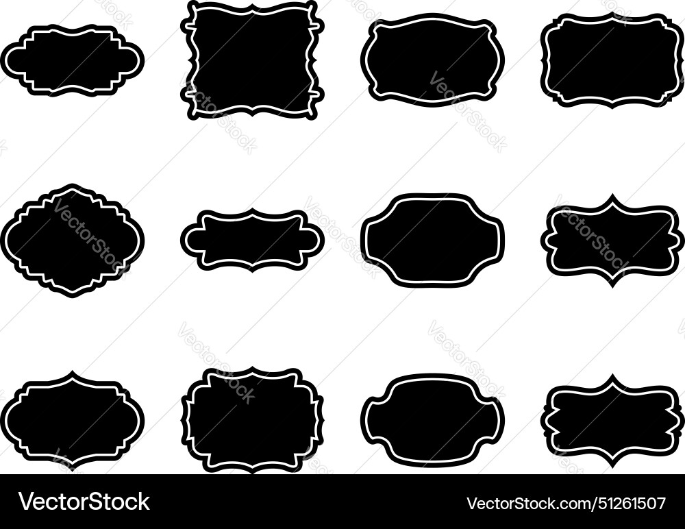 Label frame shape glyph with pictogram Vector Image