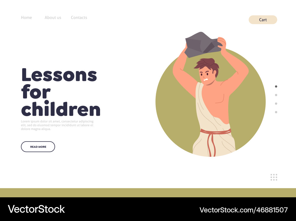 Landing page design template with lesson Vector Image