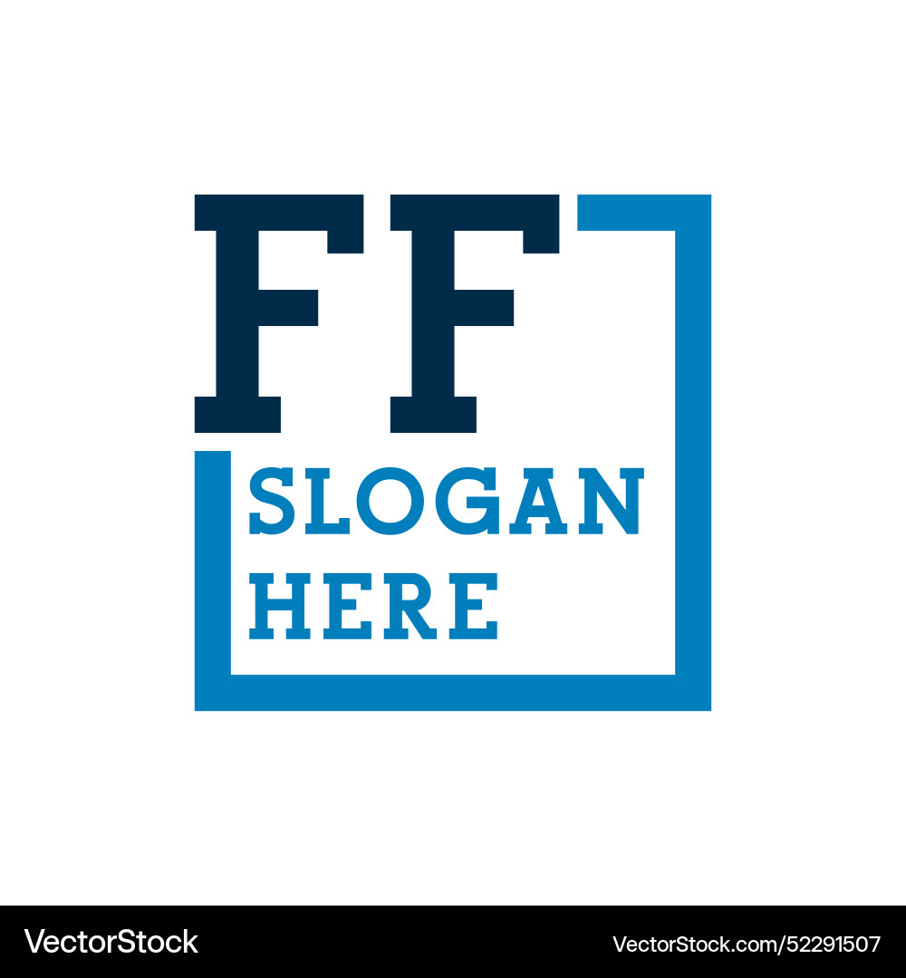 Minimal initials logo letters f and ff initial Vector Image