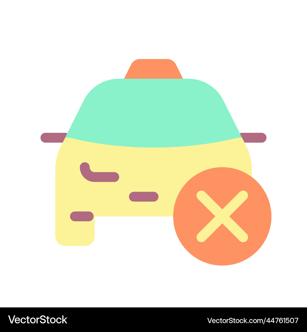 Rejected taxi order flat color ui icon Vector Image
