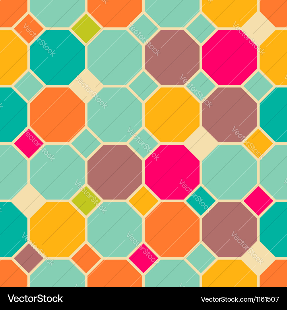 Retro Geometric Octagon Pattern vector image