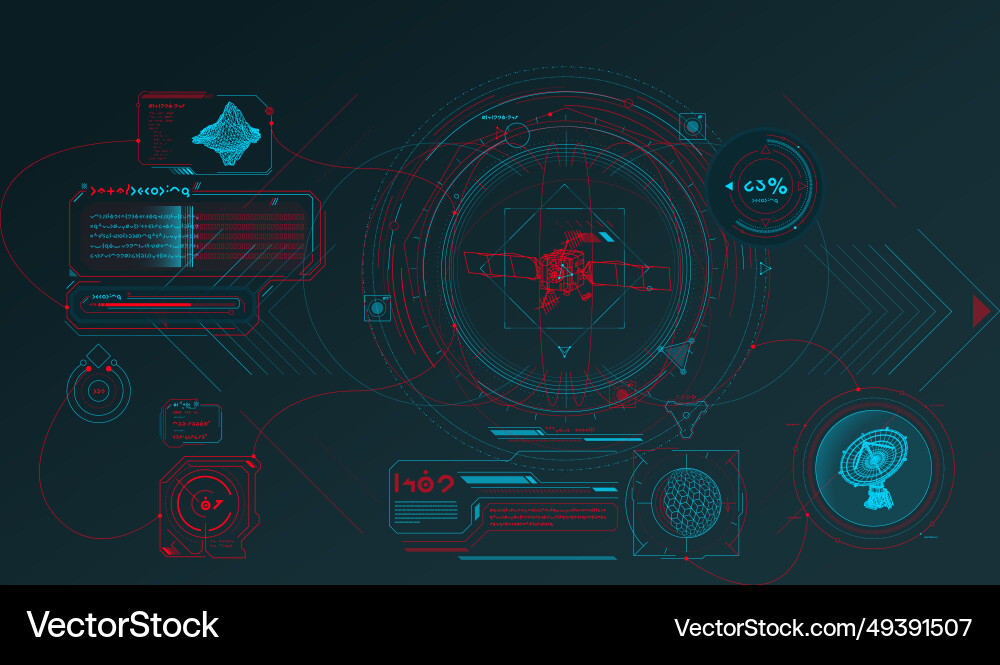 Sci-fi hud interface for data research Sci-fi hud interface for data research vector image