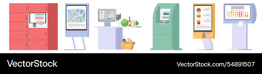 Self ordering kiosk terminals with digital Vector Image