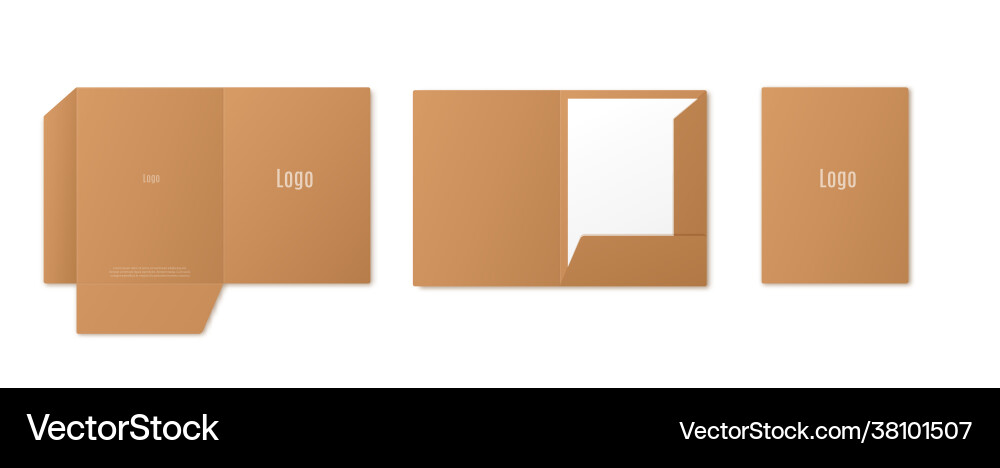 Template blank open and closed folder for paper Template blank open and closed folder for paper vector image