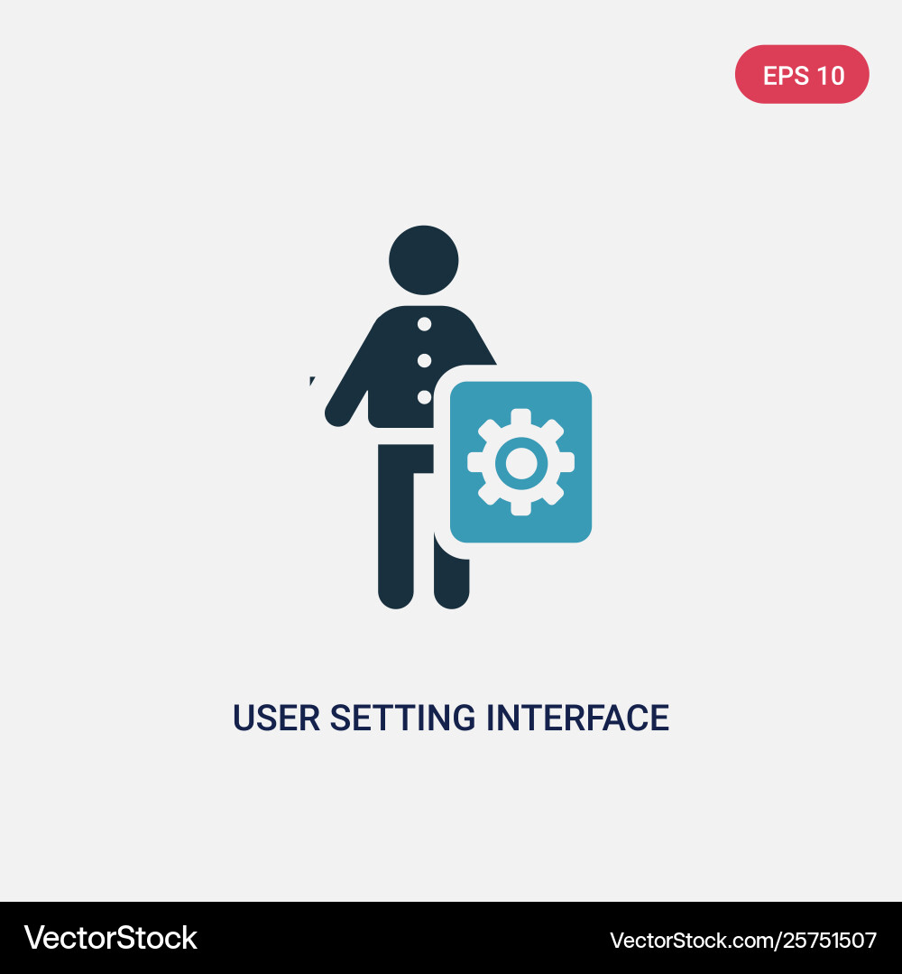 Two color user setting interface icon from Vector Image