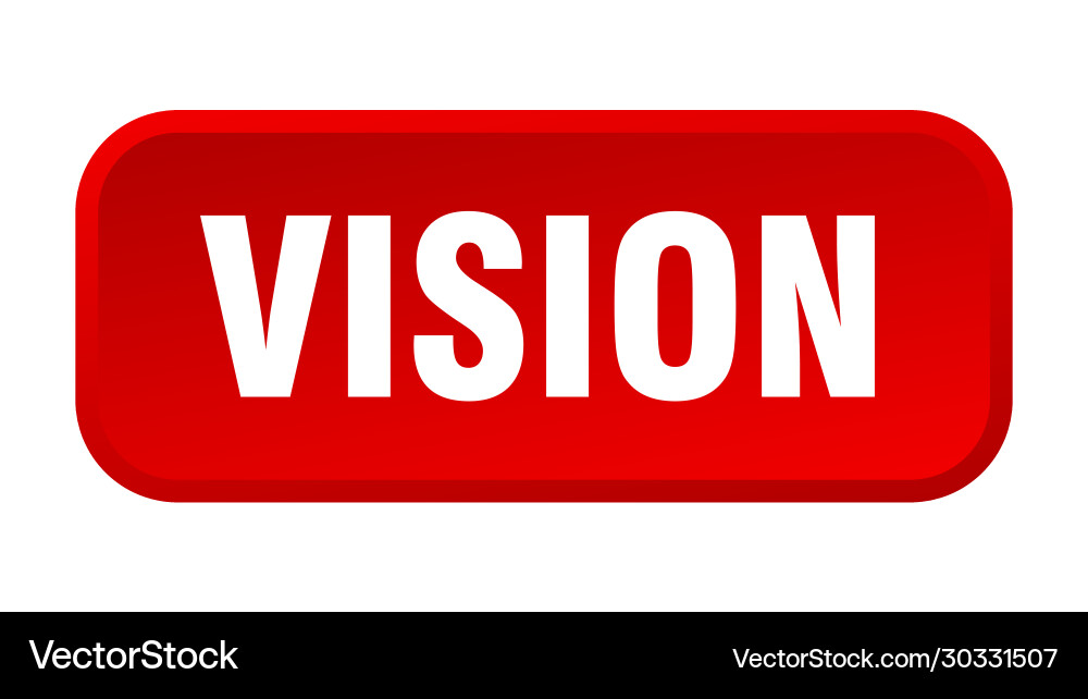 Vision button square 3d push vector image