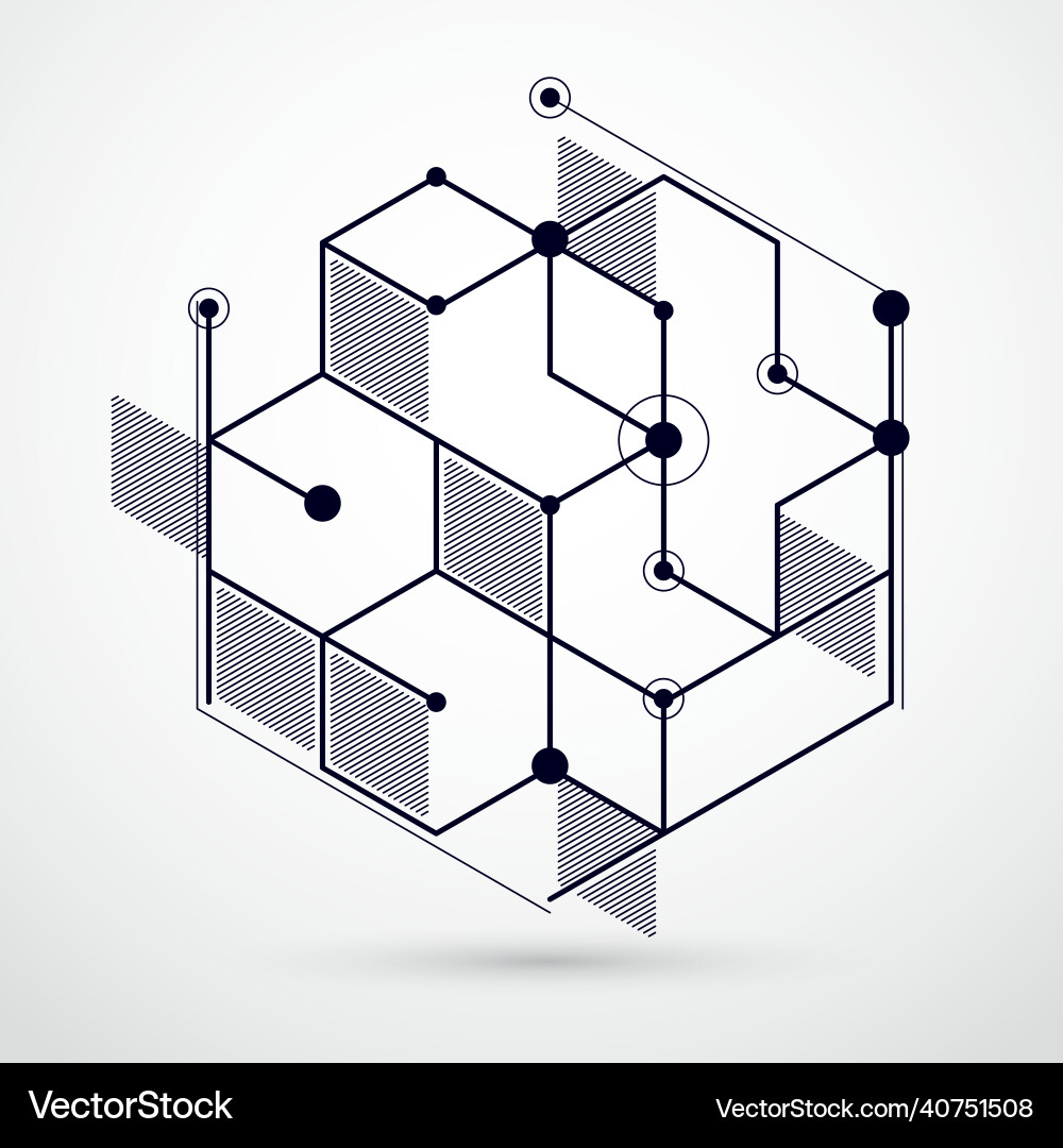 Abstract geometric 3d cube pattern and black Abstract geometric 3d cube pattern and black vector image