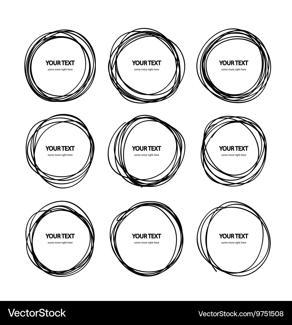 Abstract Scribble Circles vector image