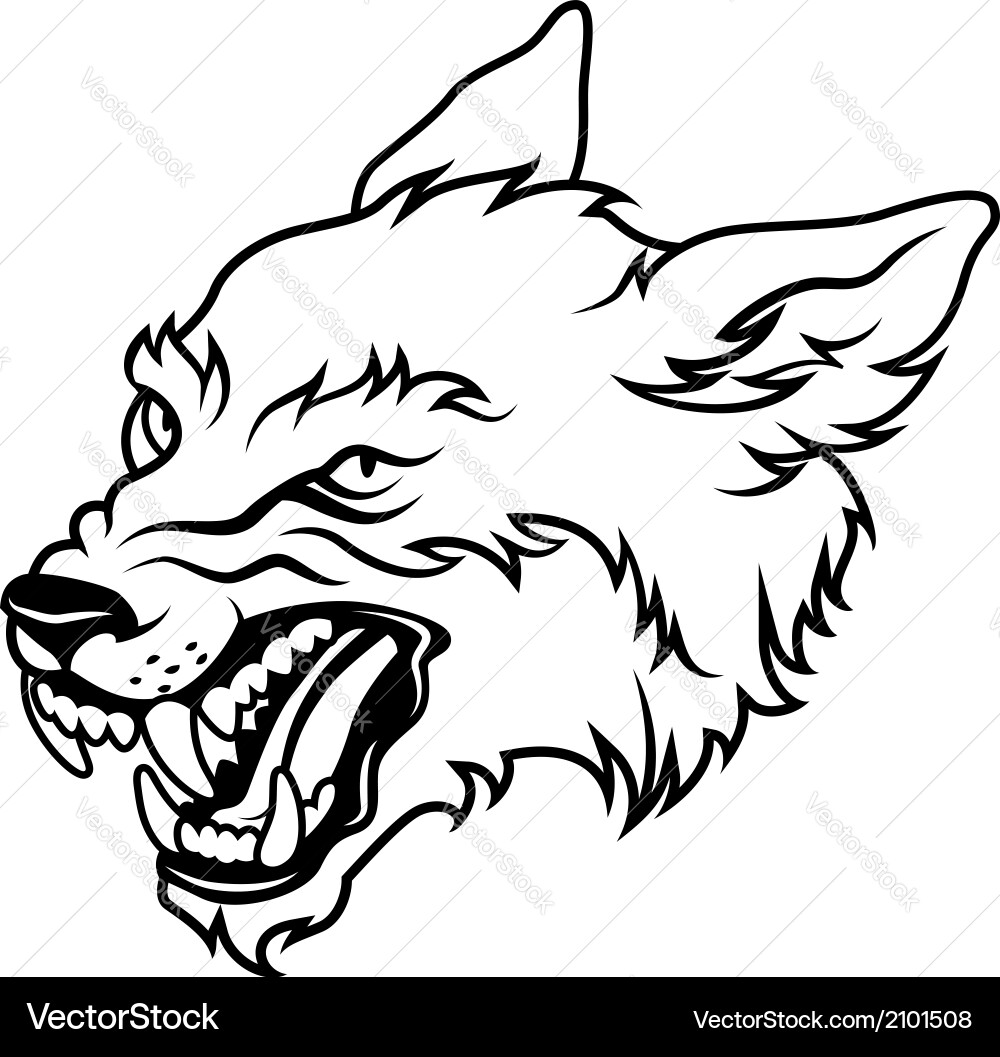Angry Wolf Head Vector Image