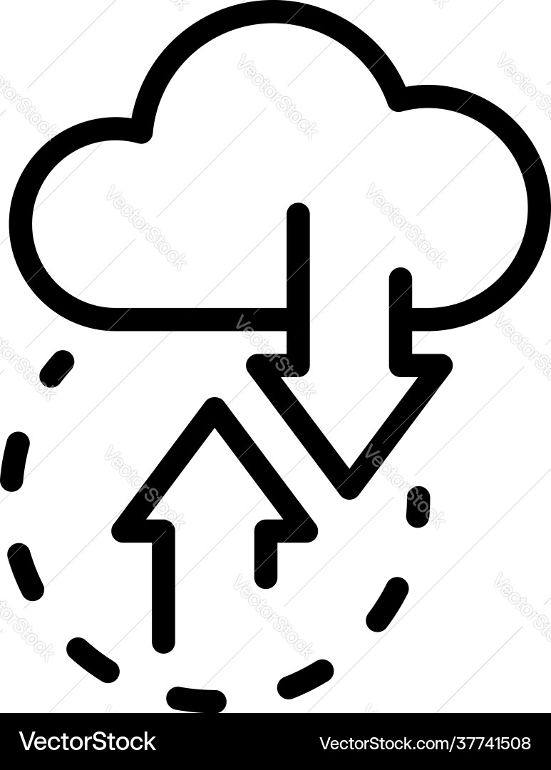 Api change data cloud icon outline style vector image