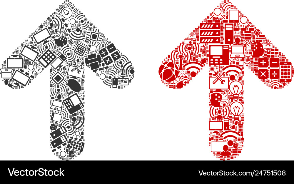 Arrow direction mosaic icons for bigdata Arrow direction mosaic icons for bigdata vector image