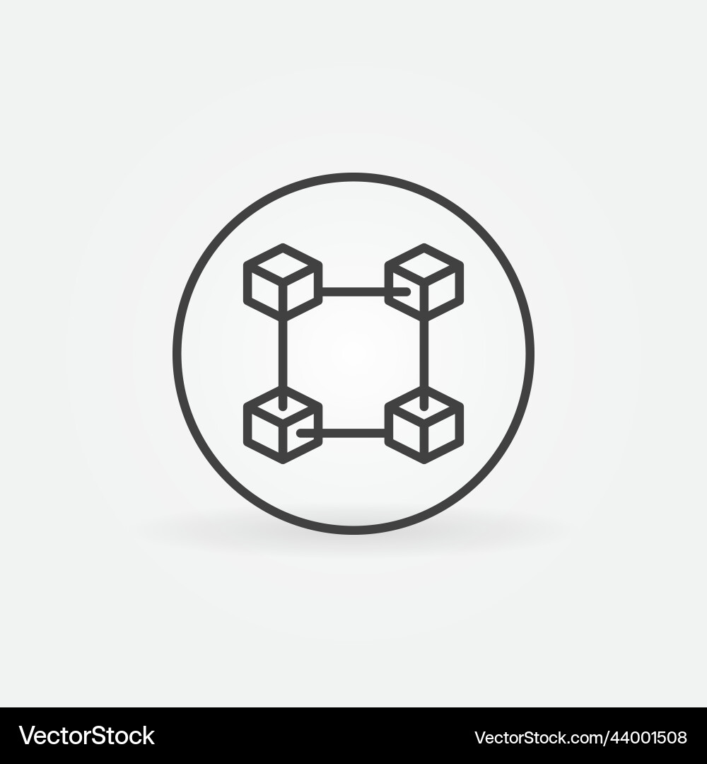 Blockchain in circle outline icon block Blockchain in circle outline icon block vector image