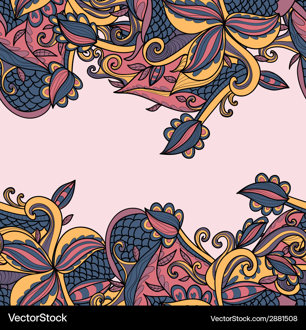 Border with abstract hand-drawn pattern vector image