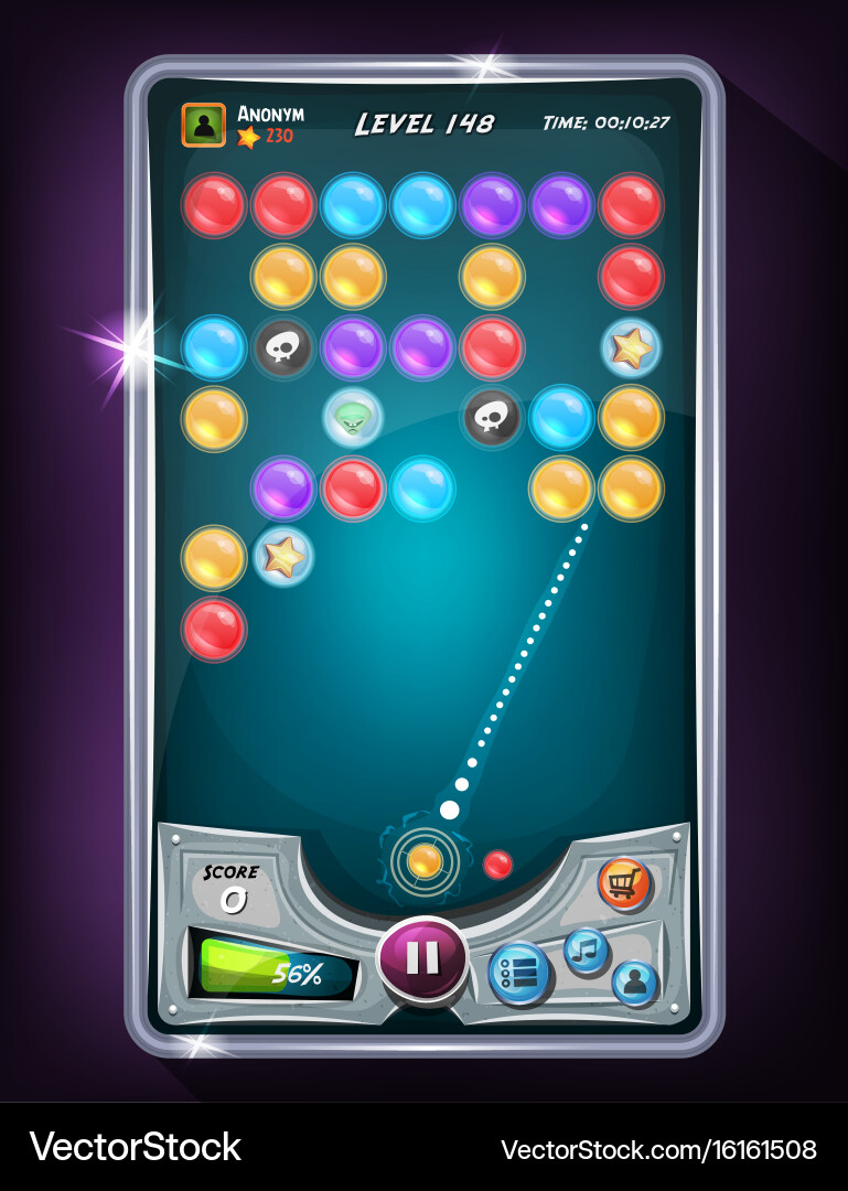 Bubble game user interface vector image