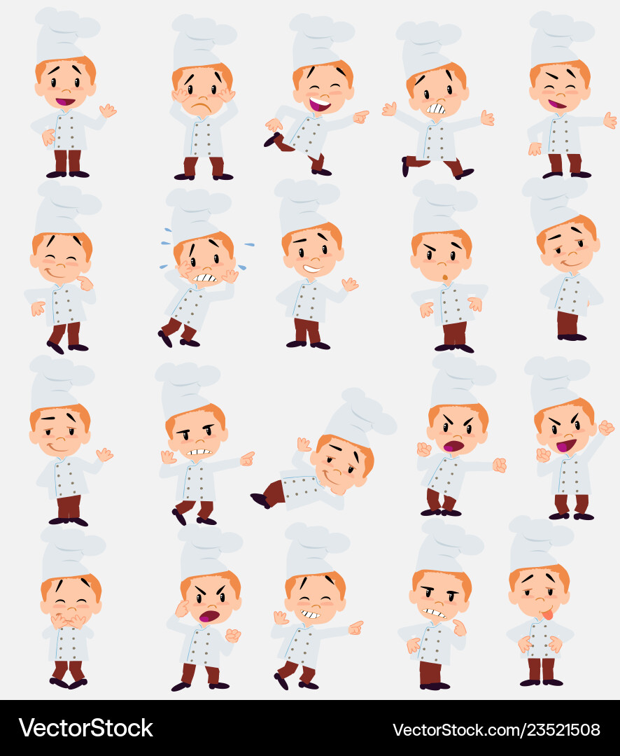 Cartoon character chef set with different Cartoon character chef set with different vector image