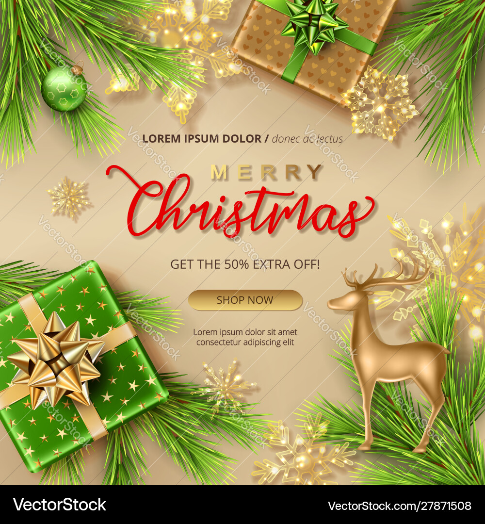Christmas and new year banner Christmas and new year banner vector image