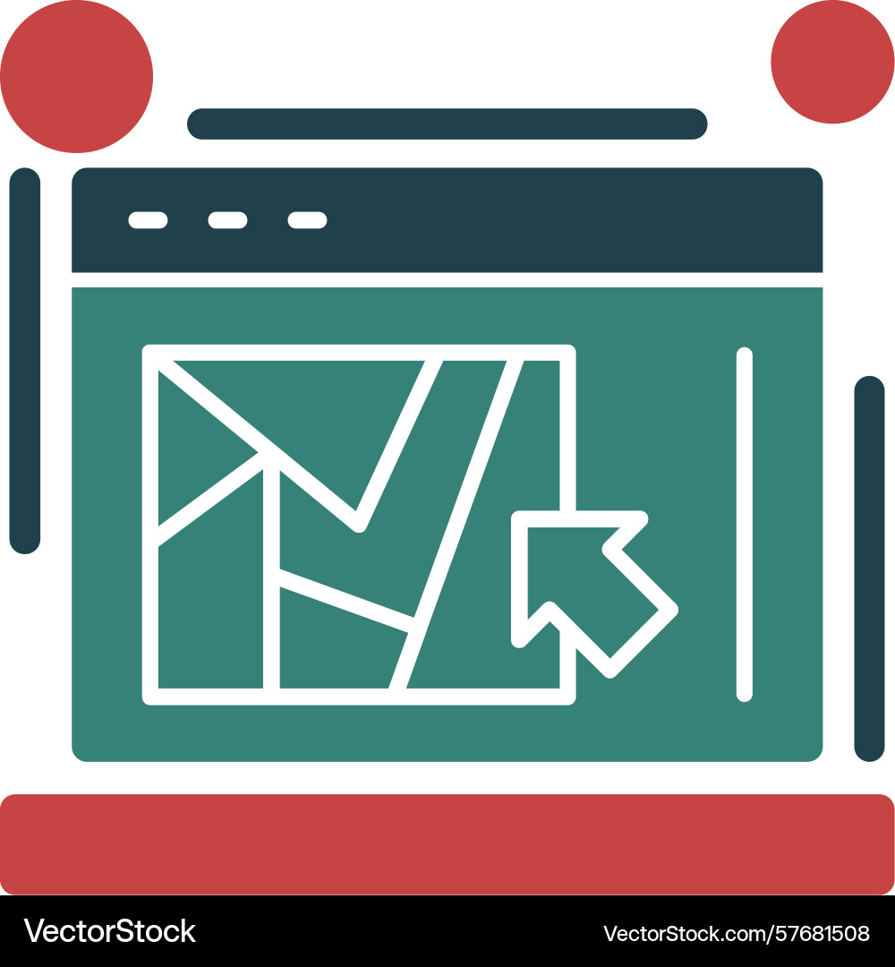 Click map glyph multi color icon Vector Image