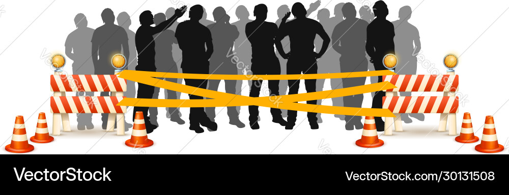 Crowd cross line vector image