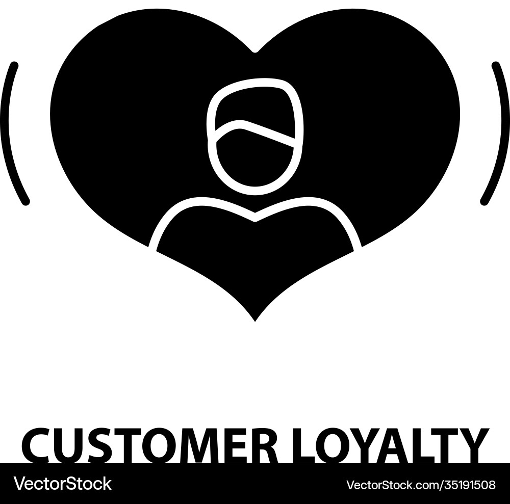 Customer loyalty icon black sign – Royalty-Free Vector | VectorStock, image size:1000x989