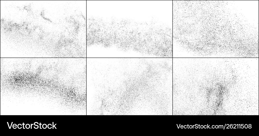 Dark rough noise particles set elements Dark rough noise particles set elements vector image