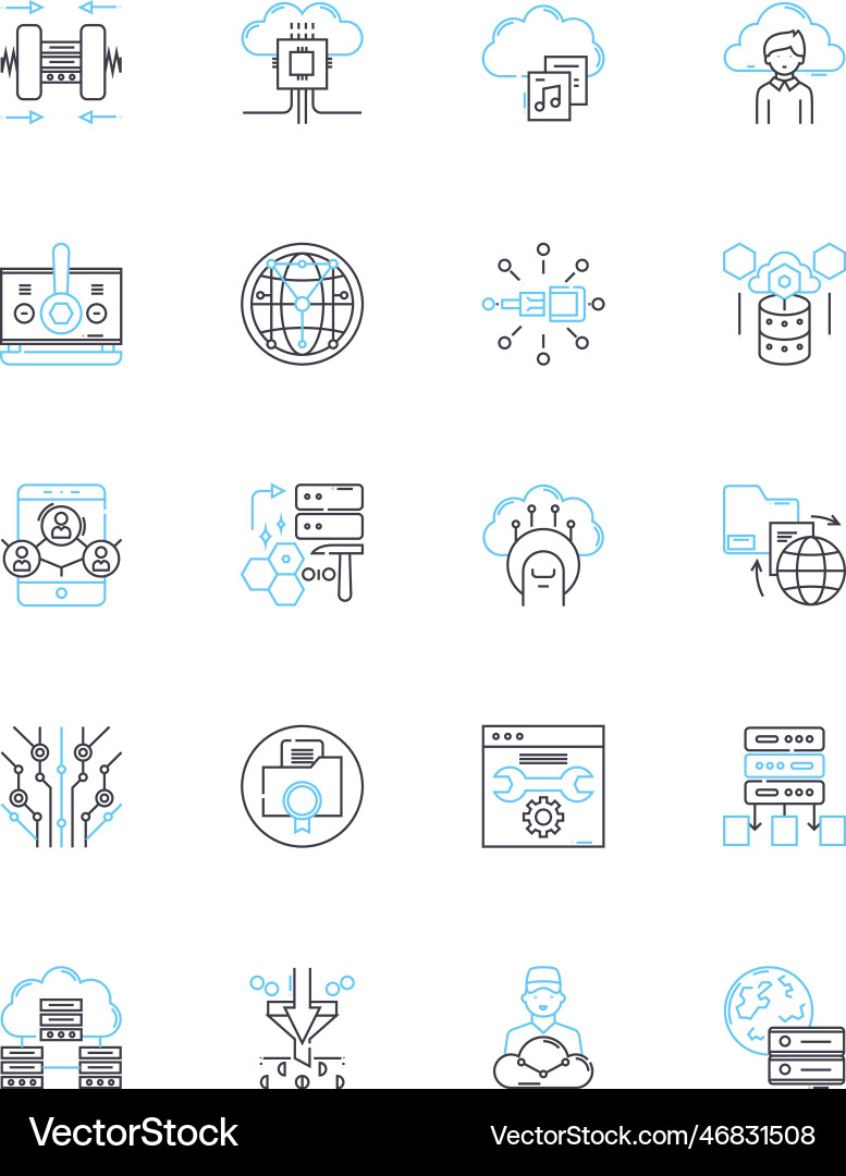 Datenverschlüsselung lineare Icons setzen Sicherheit Datenverschlüsselung lineare Icons setzen Sicherheit vektorbild