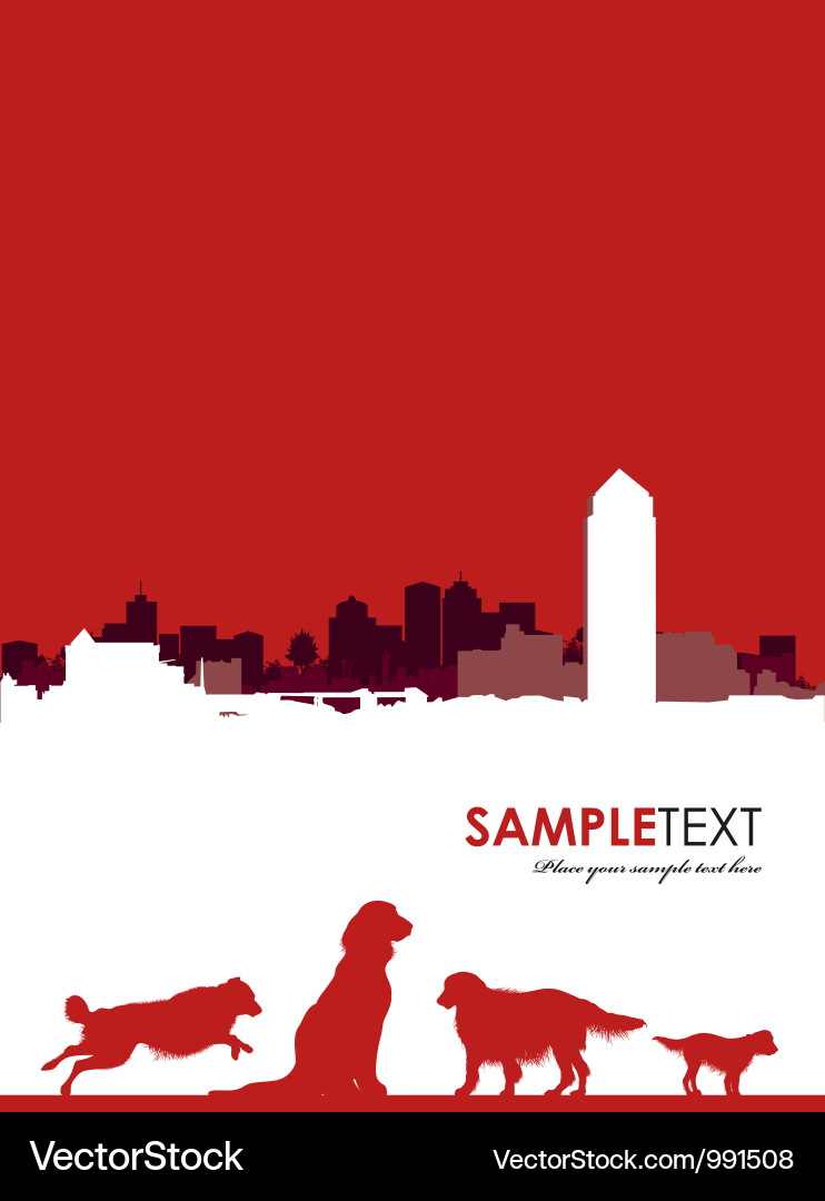 Dog Silhouette Cityscape Vector Image