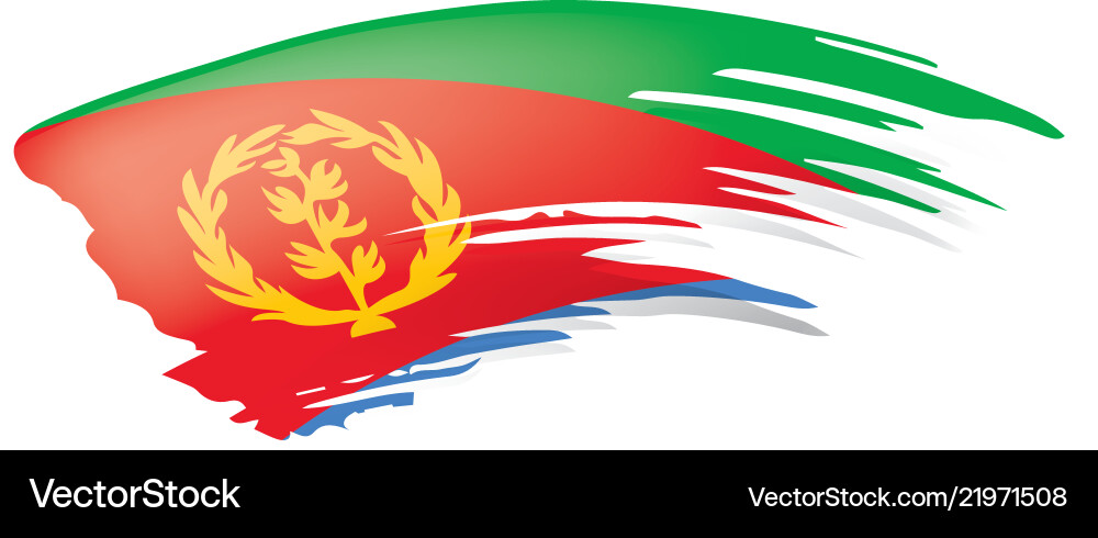 Eritrea flag on a white Eritrea flag on a white Vector Image