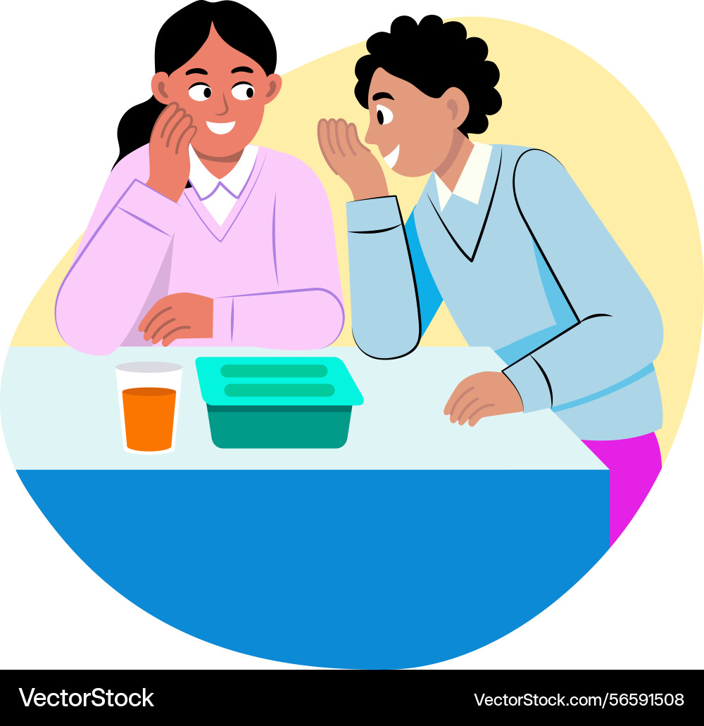 Flat showing lab students doing a sci Vector Image