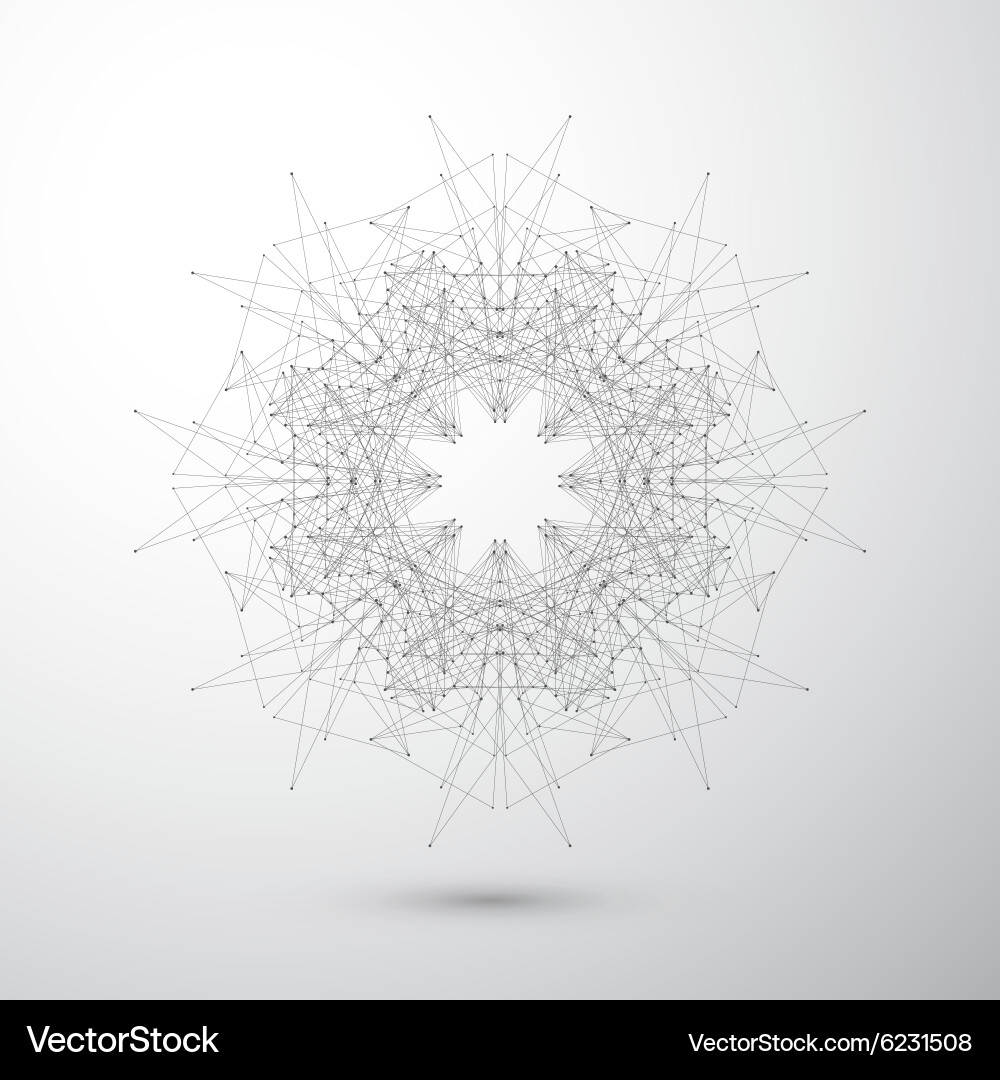 Geometric abstract form with connected lines vector image