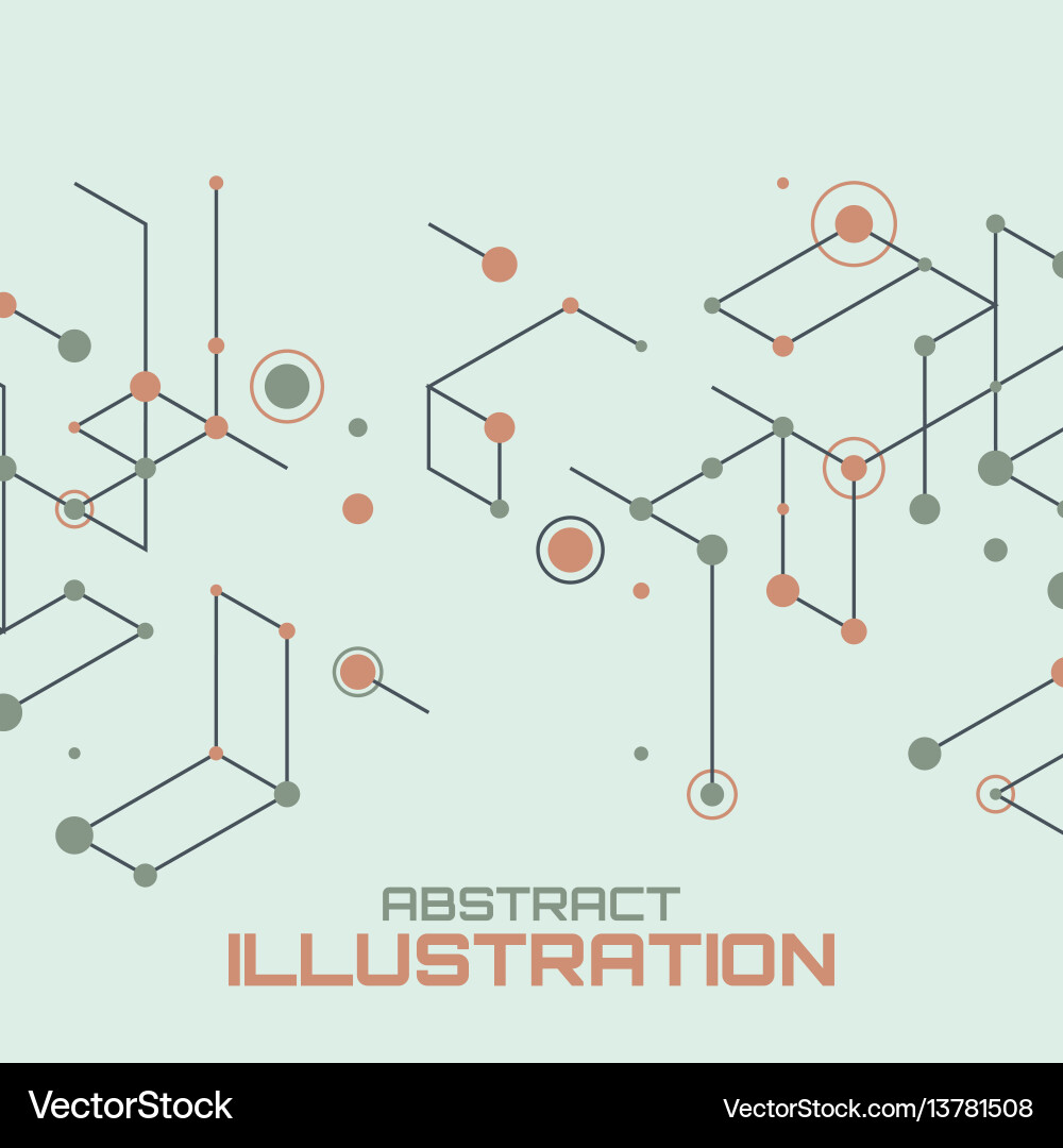Geometric Network of Lines & Dots vector image