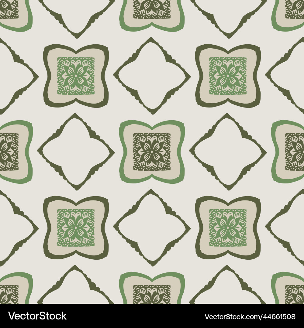 Hand drawn retro block print seamless pattern Hand drawn retro block print seamless pattern vector image