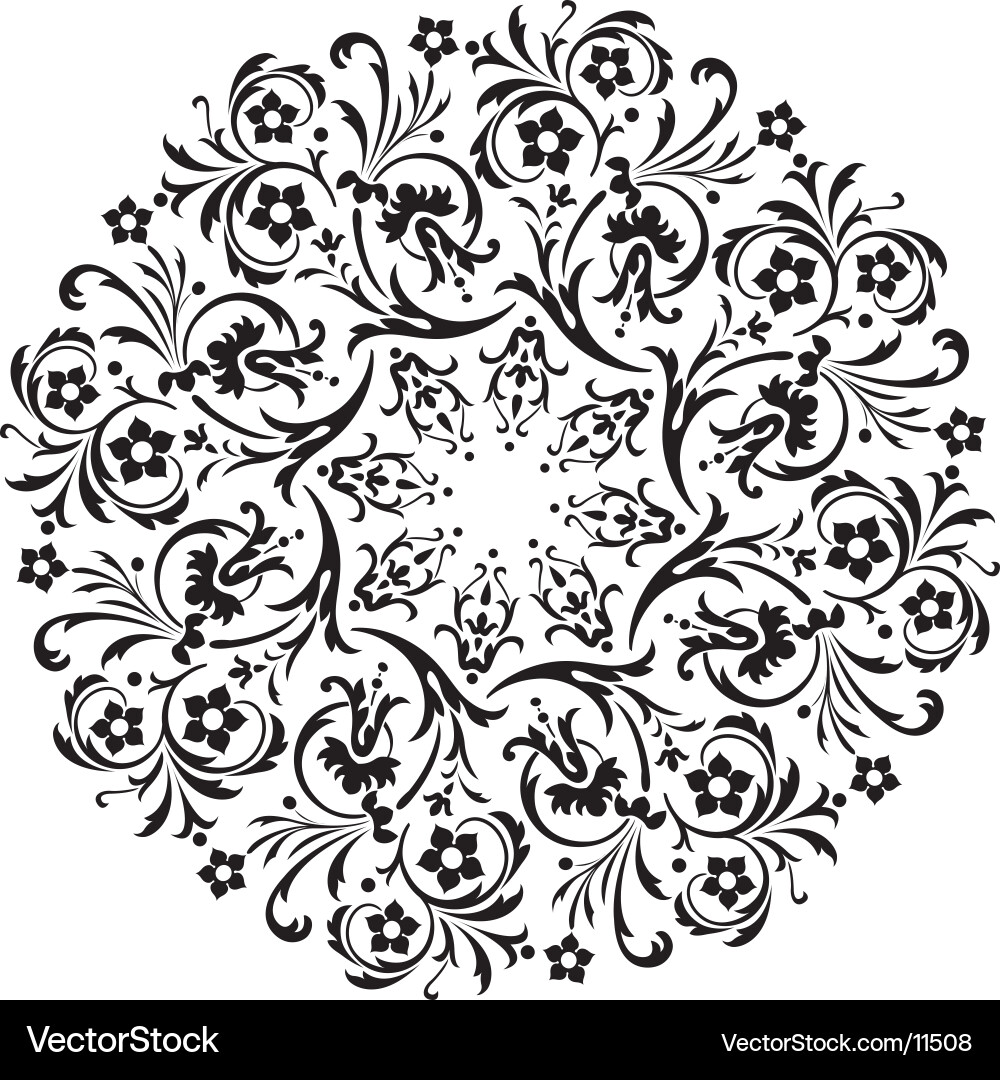 Intricate Floral Scroll Pattern vector image