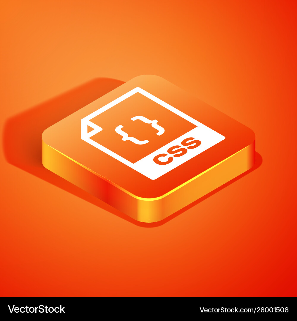 Isometric css Datei Dokument herunterladen Taste Isometric css Datei Dokument herunterladen Taste vektorbild