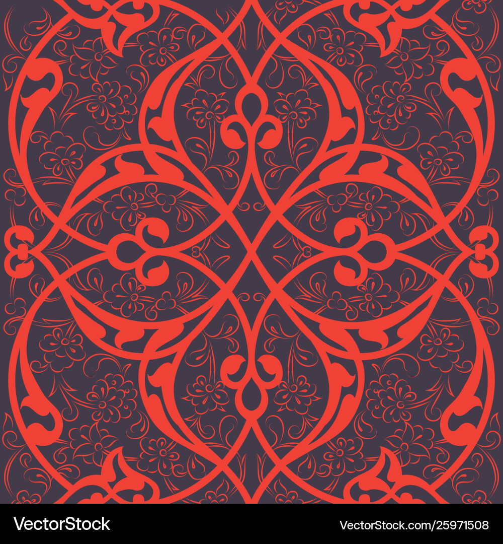 Iznik tile seamless pattern design classical Iznik tile seamless pattern design classical vector image