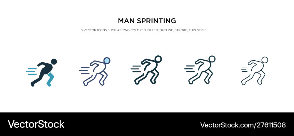 Man sprinting icon in different style two Man sprinting icon in different style two vector image